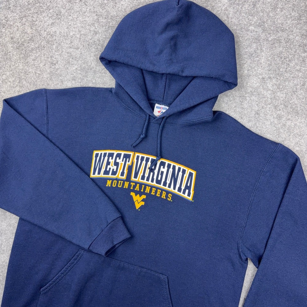 West Virginia Mountaineers Hoodie Mens Large Blue WVU NCAA College Pullover